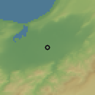 Shaded relief of the 55 km around Sidi Abdelmoumene, drawn from the GMTED2010 grid