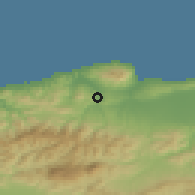 Shaded relief of the 54 km around Sidi Amar, drawn from the GMTED2010 grid
