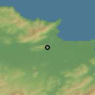 Shaded relief of the 54 km around Sidi Amer, drawn from the GMTED2010 grid