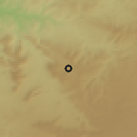 Shaded relief of the 55 km around Sidi Bakhti, drawn from the GMTED2010 grid