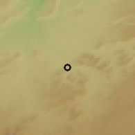 Shaded relief of the 55 km around Sidi Boubekeur, drawn from the GMTED2010 grid