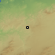 Shaded relief of the 55 km around Aoubellil, drawn from the GMTED2010 grid