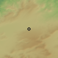 Shaded relief of the 55 km around Sidi Kada, drawn from the GMTED2010 grid