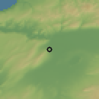 Shaded relief of the 55 km around Sidi Khettab, drawn from the GMTED2010 grid