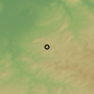 Shaded relief of the 55 km around Sidi Lazreg, drawn from the GMTED2010 grid