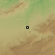 Shaded relief of the 55 km around Sidi Medjahed, drawn from the GMTED2010 grid