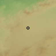 Shaded relief of the 55 km around Sidi Yacoub, drawn from the GMTED2010 grid
