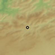 Shaded relief of the 55 km around Souk Ahras, drawn from the GMTED2010 grid