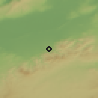 Shaded relief of the 55 km around Tamzoura, drawn from the GMTED2010 grid