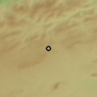 Shaded relief of the 55 km around Taoura, drawn from the GMTED2010 grid