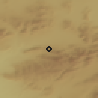 Shaded relief of the 55 km around Taxlent, drawn from the GMTED2010 grid