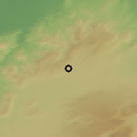 Shaded relief of the 55 km around Teghenif, drawn from the GMTED2010 grid