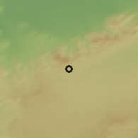 Shaded relief of the 55 km around Tessala, drawn from the GMTED2010 grid