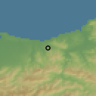 Shaded relief of the 54 km around Tidjelabine, drawn from the GMTED2010 grid