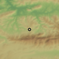 Shaded relief of the 54 km around Tizi N'thlata, drawn from the GMTED2010 grid