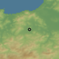 Shaded relief of the 54 km around Azzaba, drawn from the GMTED2010 grid