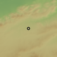 Shaded relief of the 55 km around Zerouala, drawn from the GMTED2010 grid