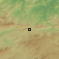 Shaded relief of the 54 km around Zighout Youcef, drawn from the GMTED2010 grid