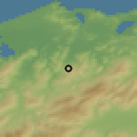 Shaded relief of the 54 km around Zitouna, drawn from the GMTED2010 grid