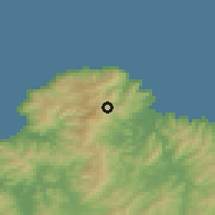 Shaded relief of the 54 km around Zitouna, drawn from the GMTED2010 grid