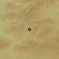 Shaded relief of the 55 km around Zoubiria, drawn from the GMTED2010 grid