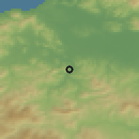 Shaded relief of the 54 km around Bekkouche Lakhdar, drawn from the GMTED2010 grid