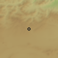 Shaded relief of the 55 km around Bellaa, drawn from the GMTED2010 grid