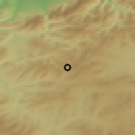 Shaded relief of the 55 km around Benchicao, drawn from the GMTED2010 grid
