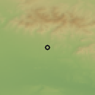 Shaded relief of the 52 km around Brezovo, drawn from the GMTED2010 grid