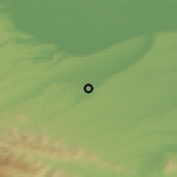 Shaded relief of the 52 km around Brusartsi, drawn from the GMTED2010 grid