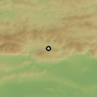 Shaded relief of the 52 km around Byala, drawn from the GMTED2010 grid