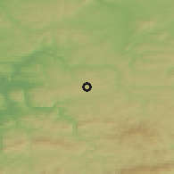 Shaded relief of the 52 km around Antonovo, drawn from the GMTED2010 grid