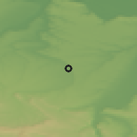 Shaded relief of the 52 km around Byala Slatina, drawn from the GMTED2010 grid