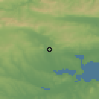 Shaded relief of the 52 km around Bylgarovo, drawn from the GMTED2010 grid