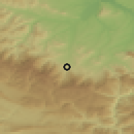 Shaded relief of the 52 km around Byrziya, drawn from the GMTED2010 grid