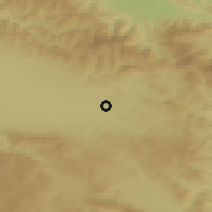 Shaded relief of the 52 km around Aprilovo, drawn from the GMTED2010 grid