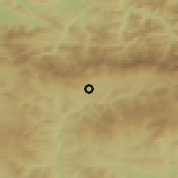 Shaded relief of the 52 km around Chelopech, drawn from the GMTED2010 grid