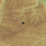 Shaded relief of the 53 km around Chepelare, drawn from the GMTED2010 grid