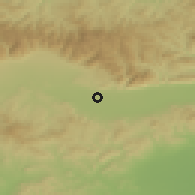 Shaded relief of the 52 km around Cherganovo, drawn from the GMTED2010 grid