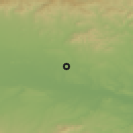 Shaded relief of the 53 km around Cherna Gora, drawn from the GMTED2010 grid