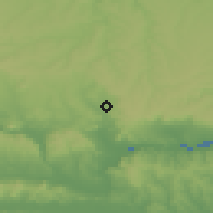 Shaded relief of the 52 km around Chernevo, drawn from the GMTED2010 grid