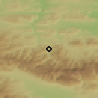 Shaded relief of the 52 km around Cherni Osym, drawn from the GMTED2010 grid