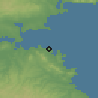Shaded relief of the 52 km around Chernomorets, drawn from the GMTED2010 grid