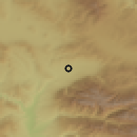 Shaded relief of the 52 km around Cherven Breg, drawn from the GMTED2010 grid