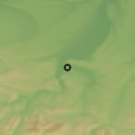 Shaded relief of the 52 km around Cherven Bryag, drawn from the GMTED2010 grid