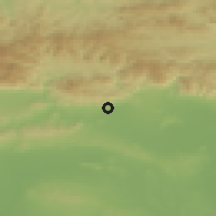 Shaded relief of the 52 km around Chintulovo, drawn from the GMTED2010 grid