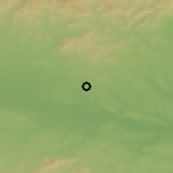 Shaded relief of the 53 km around Chirpan, drawn from the GMTED2010 grid