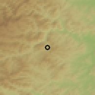 Shaded relief of the 53 km around Ardino, drawn from the GMTED2010 grid