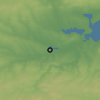 Shaded relief of the 52 km around Debelt, drawn from the GMTED2010 grid