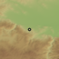 Shaded relief of the 53 km around Debryshtitsa, drawn from the GMTED2010 grid